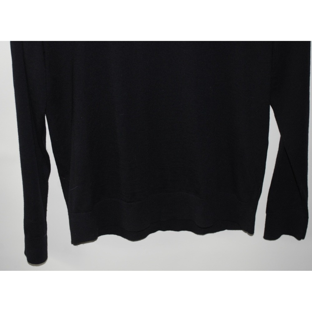 Theory Regal Merino Wool Sweater Men's M Black Crew Neck Quiet Luxury - Picture 3 of 6